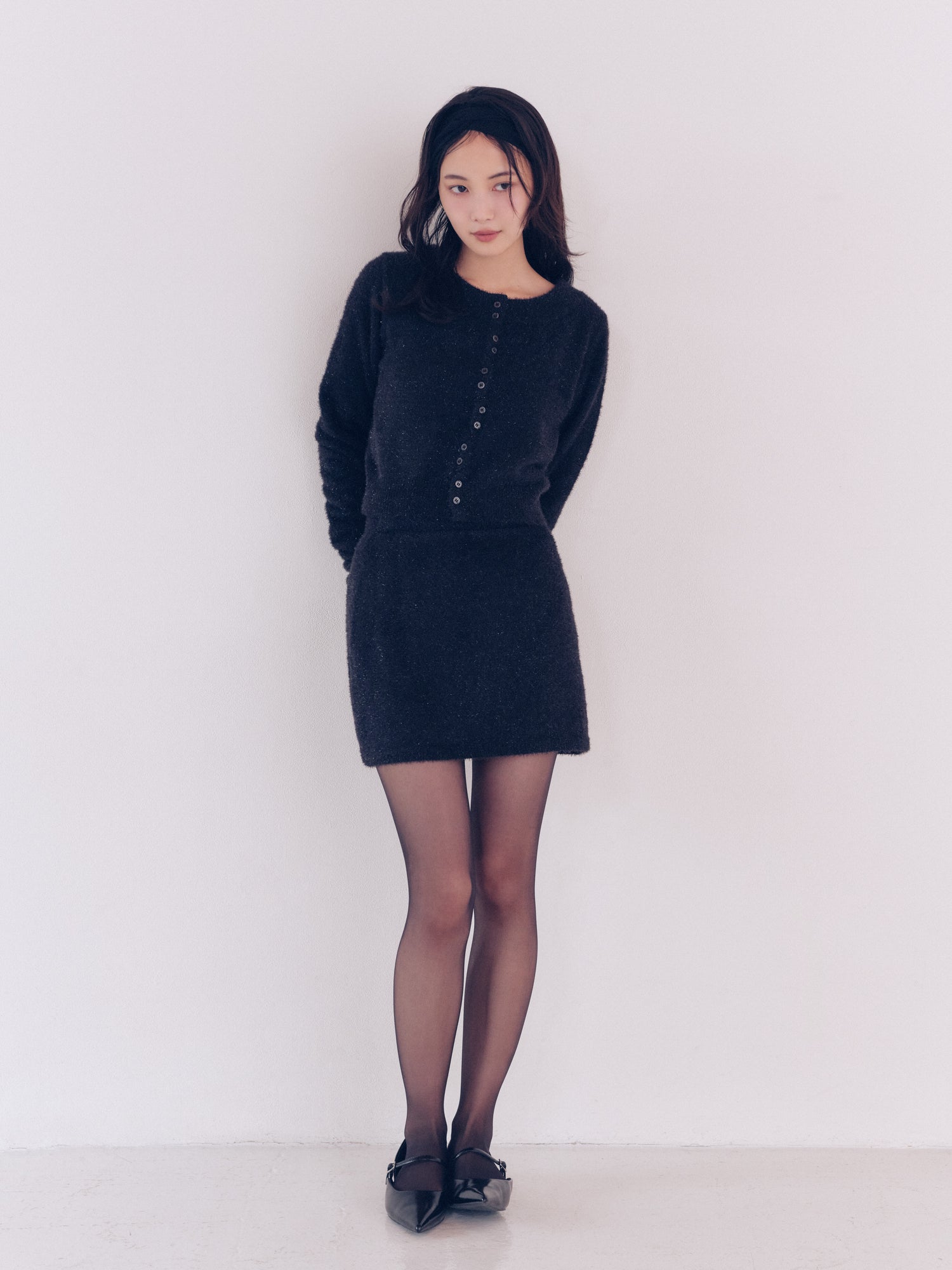 glitter mini skirt