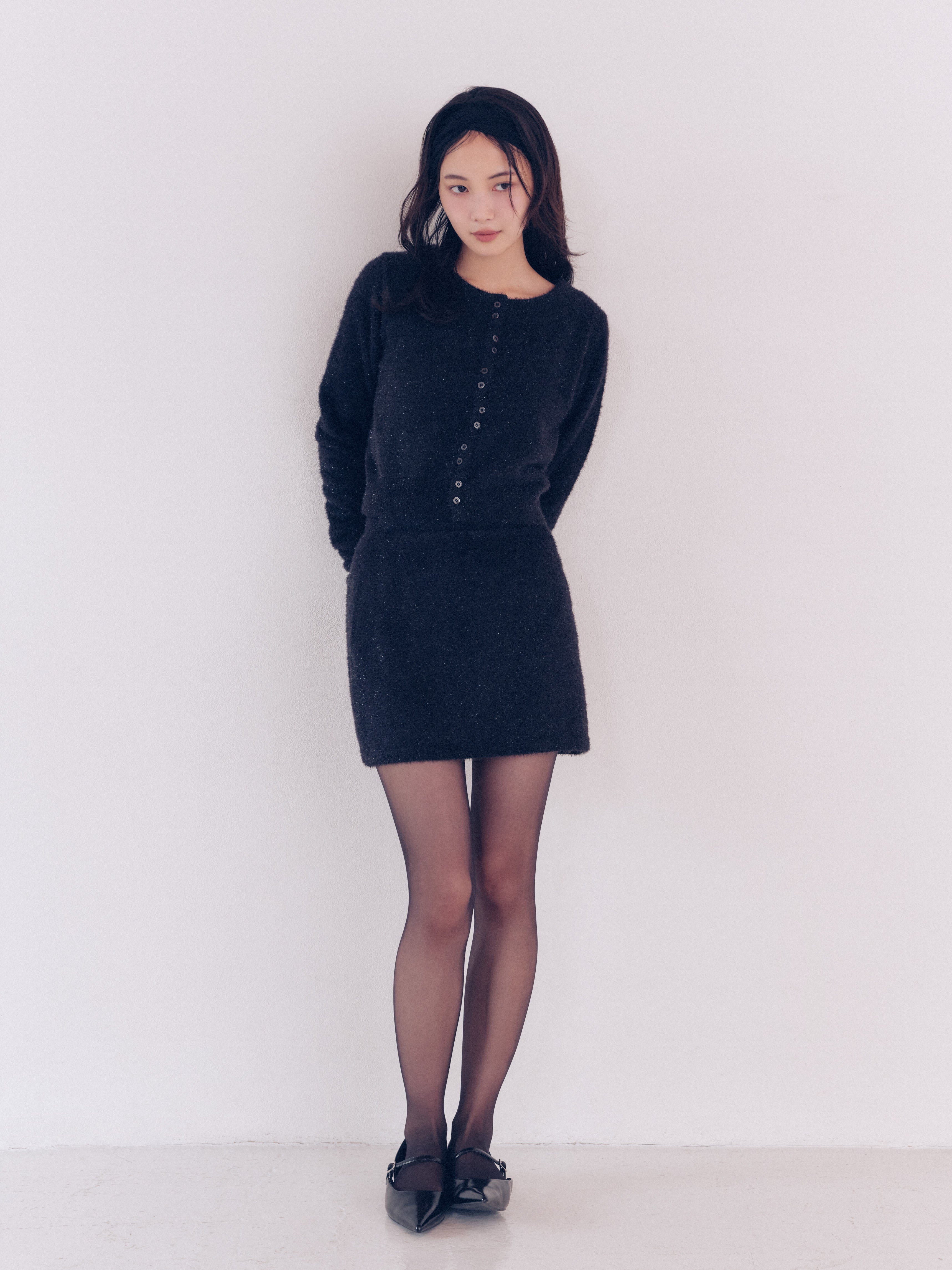 glitter mini skirt