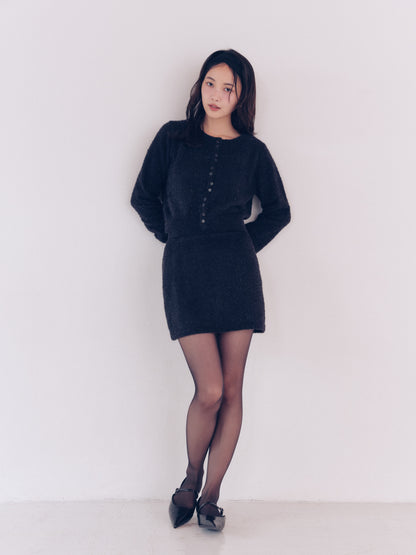 glitter mini skirt