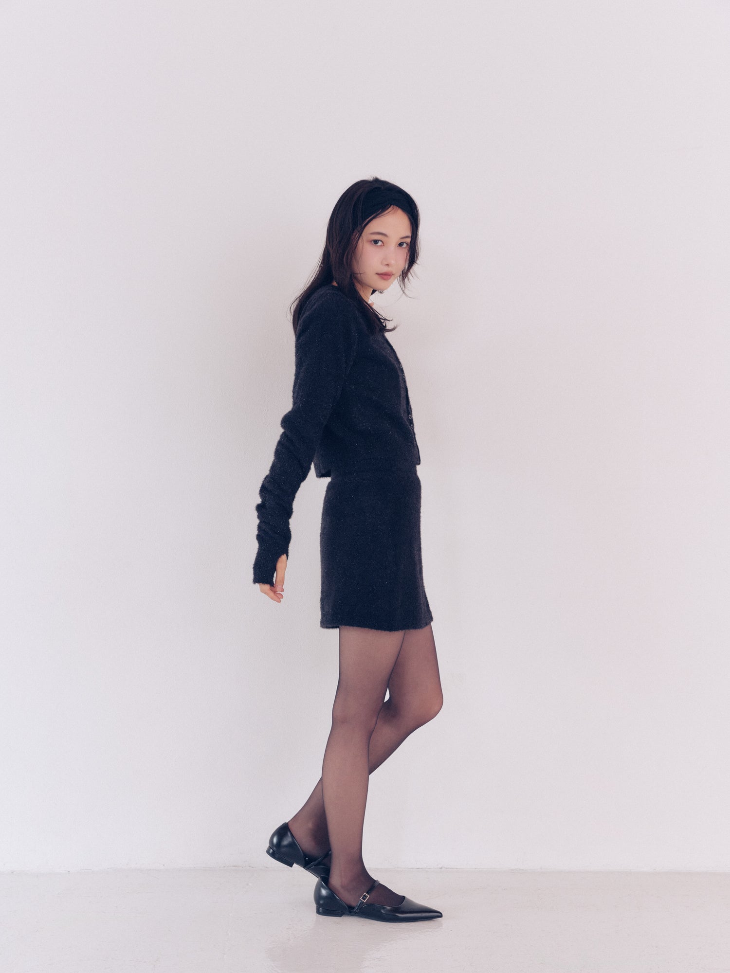 glitter mini skirt