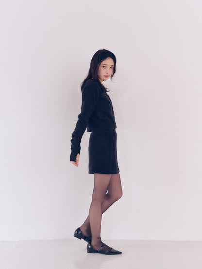 glitter mini skirt