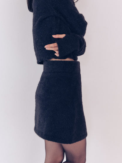 glitter mini skirt
