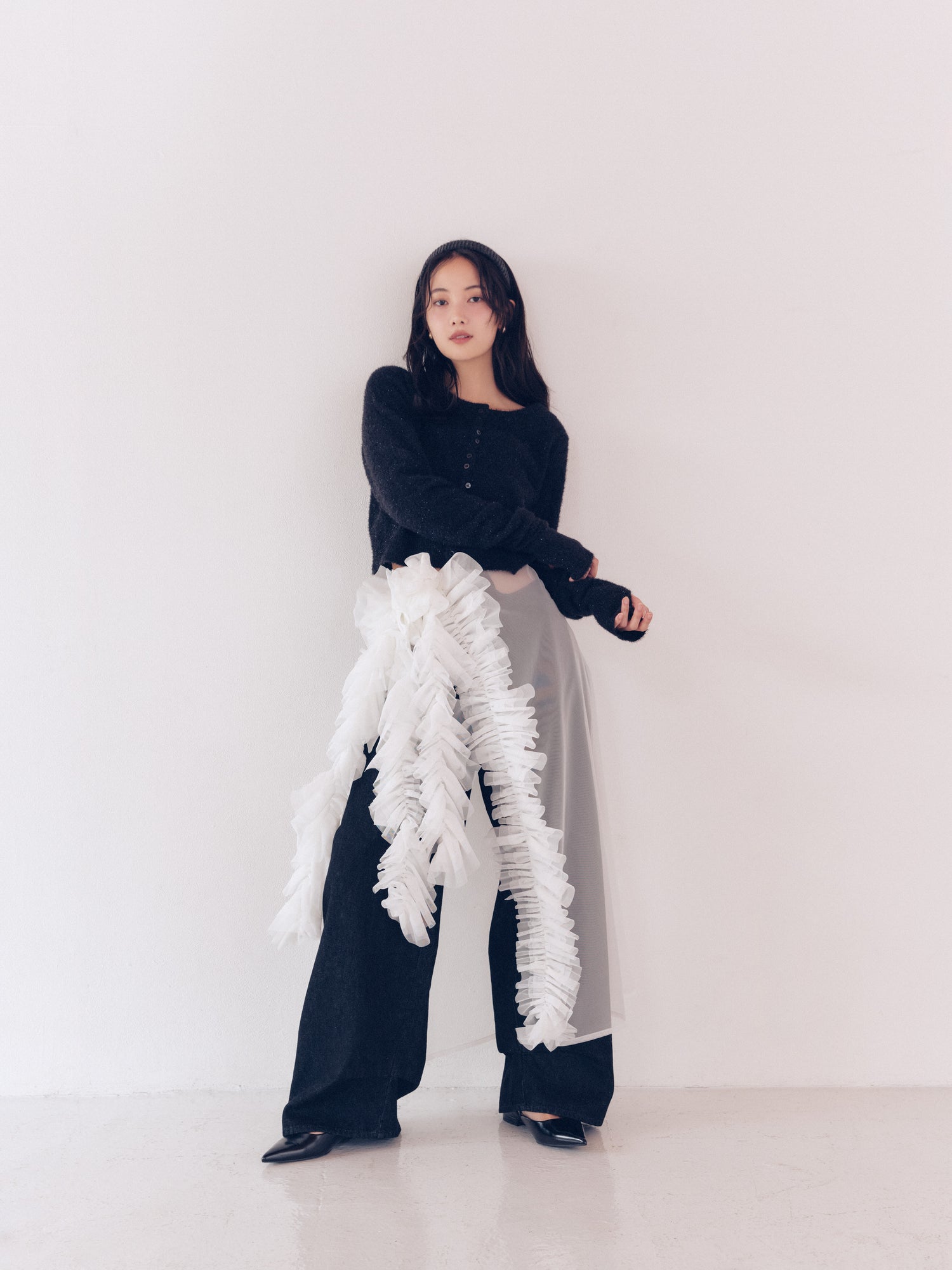 volume tulle wrap skirt