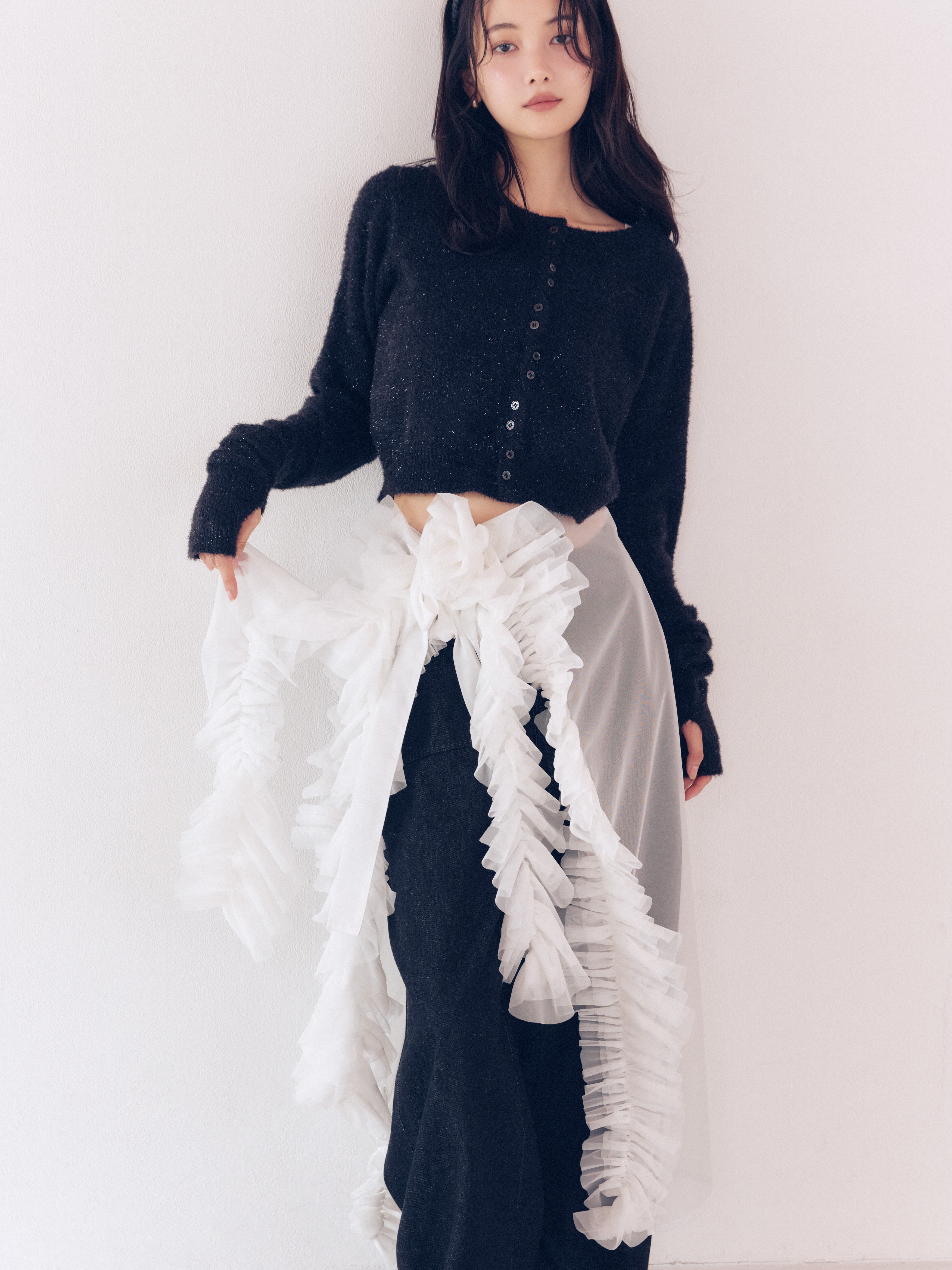 volume tulle wrap skirt