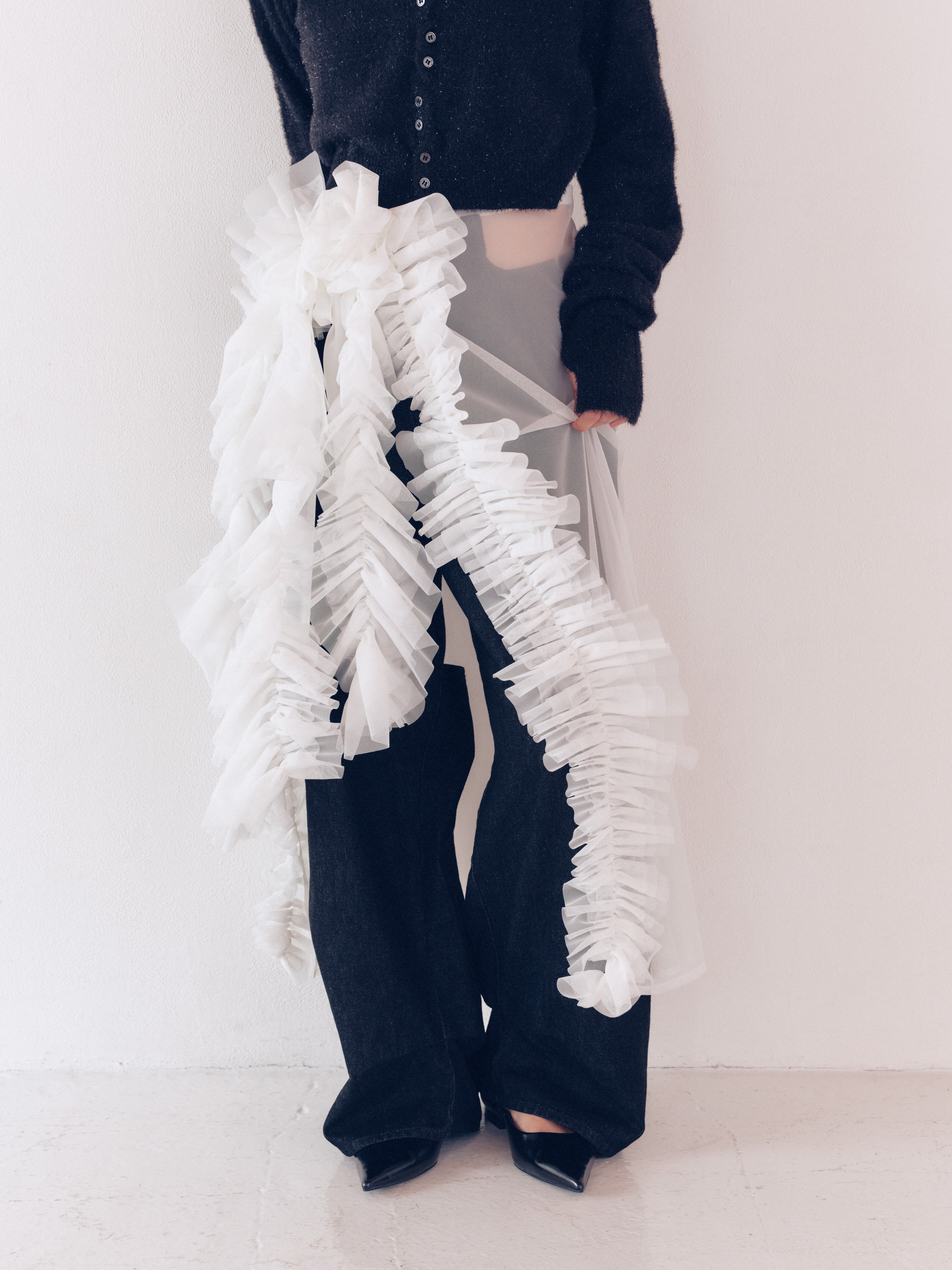 volume tulle wrap skirt