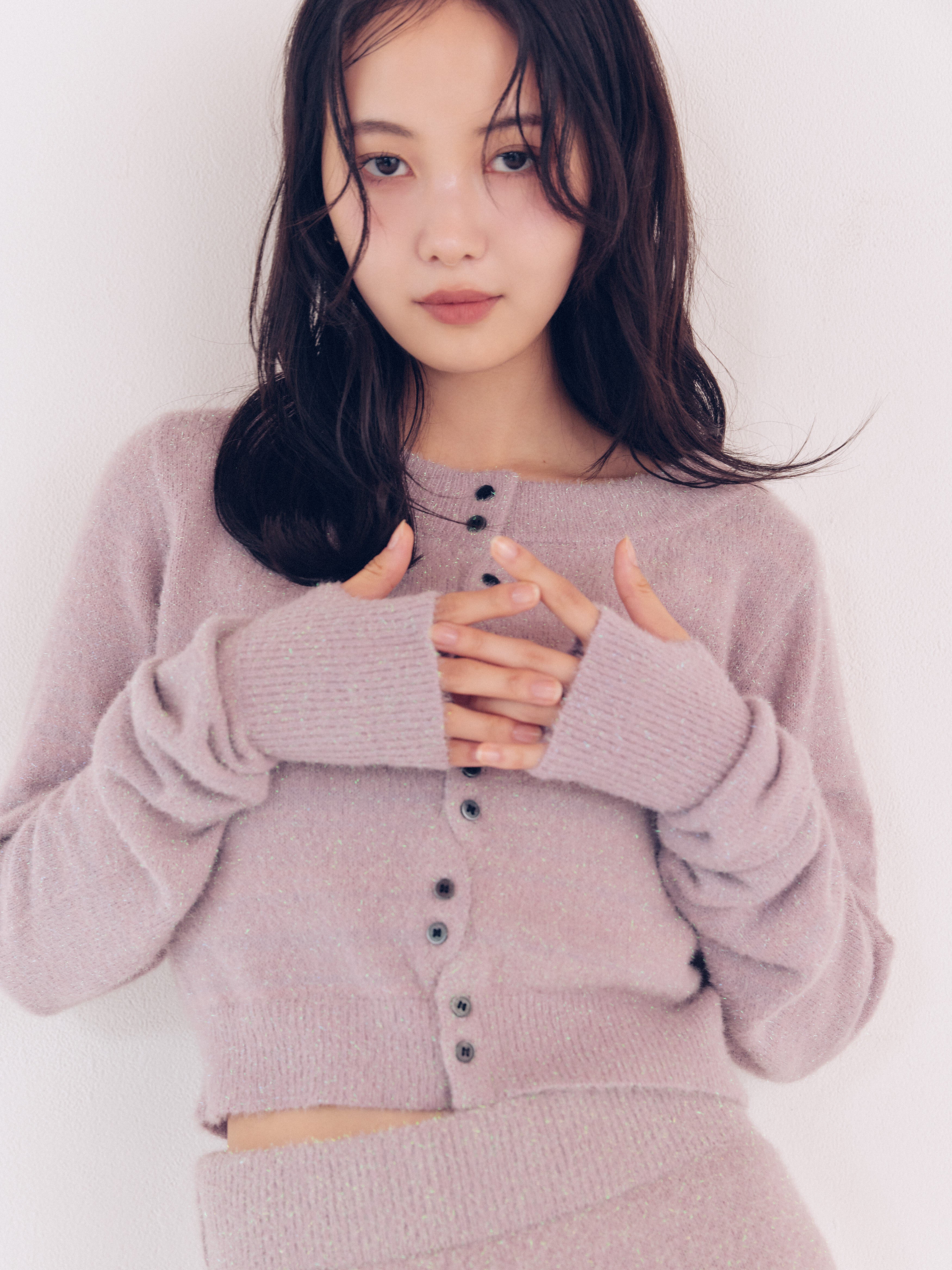 glitter long sleeve cardigan