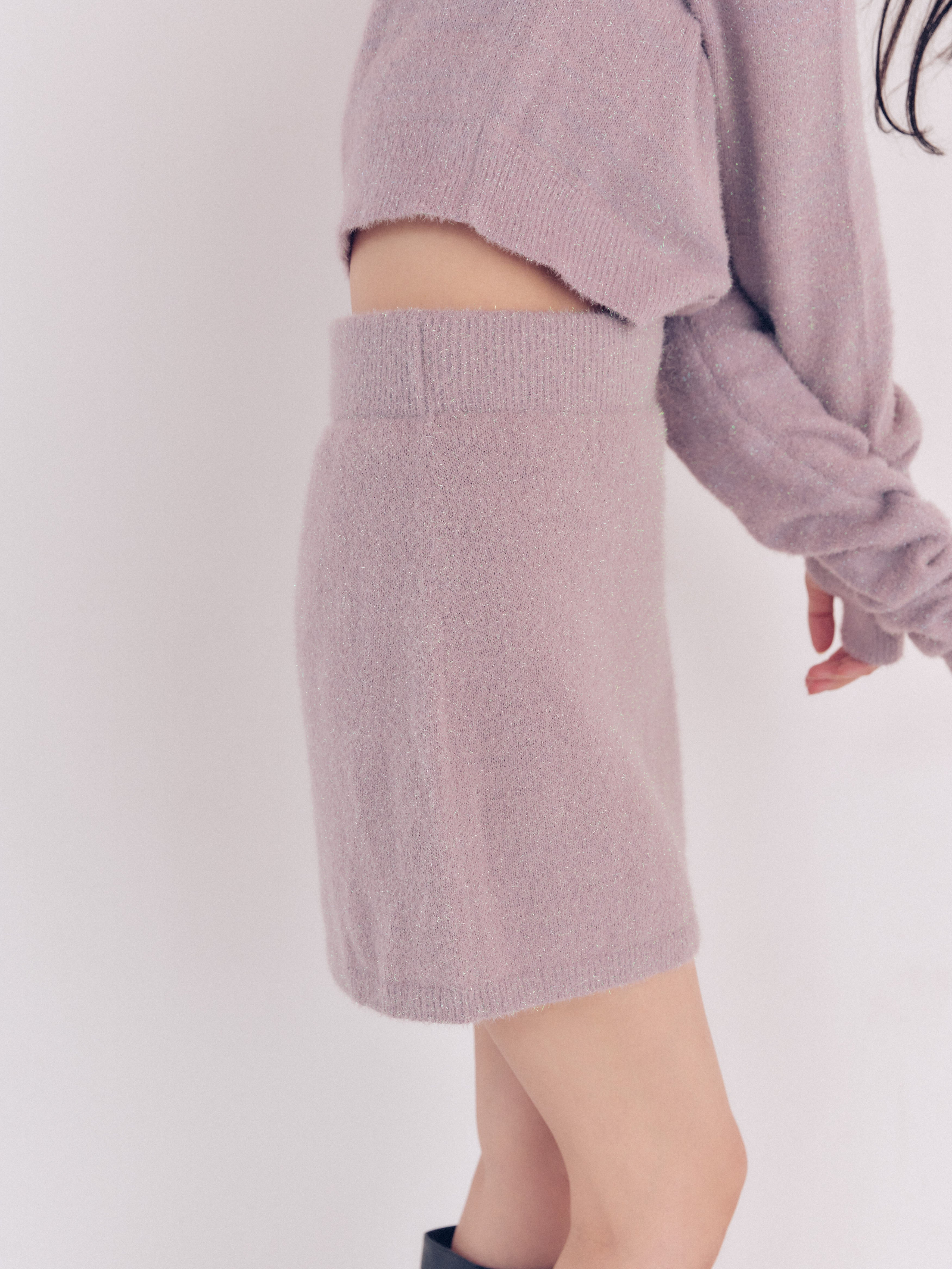glitter mini skirt