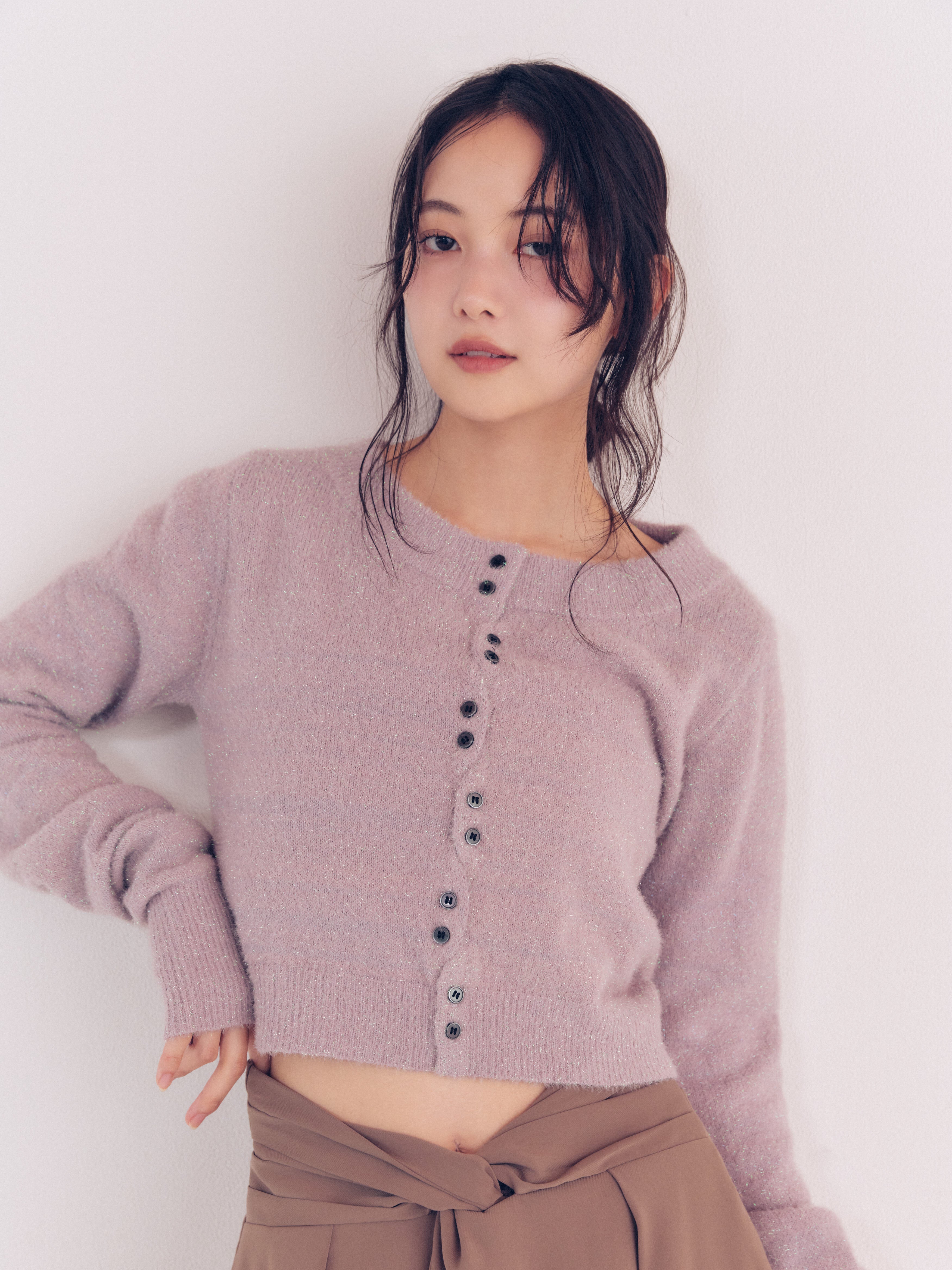 glitter long sleeve cardigan – andequal