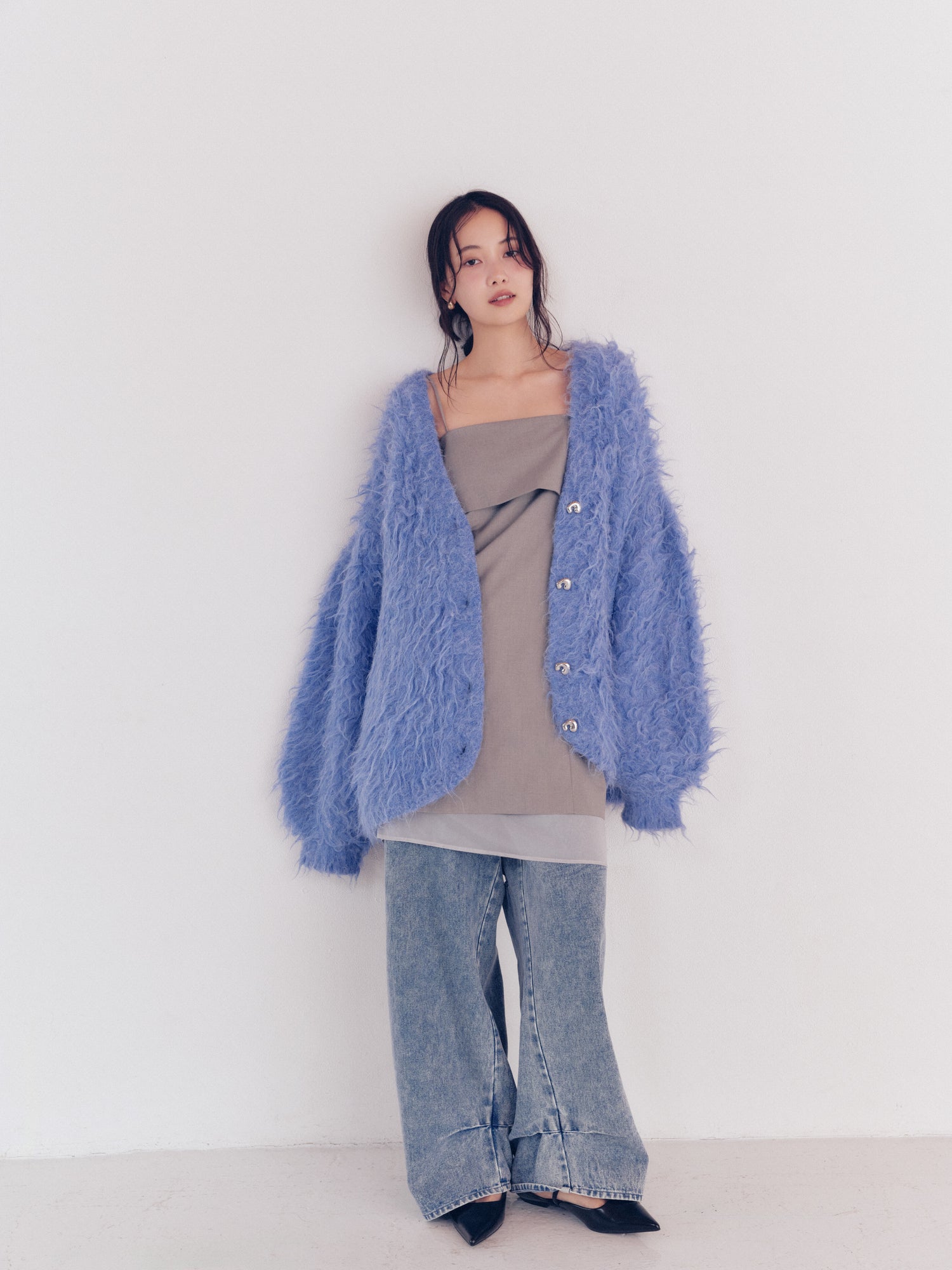 unique button knit cardigan
