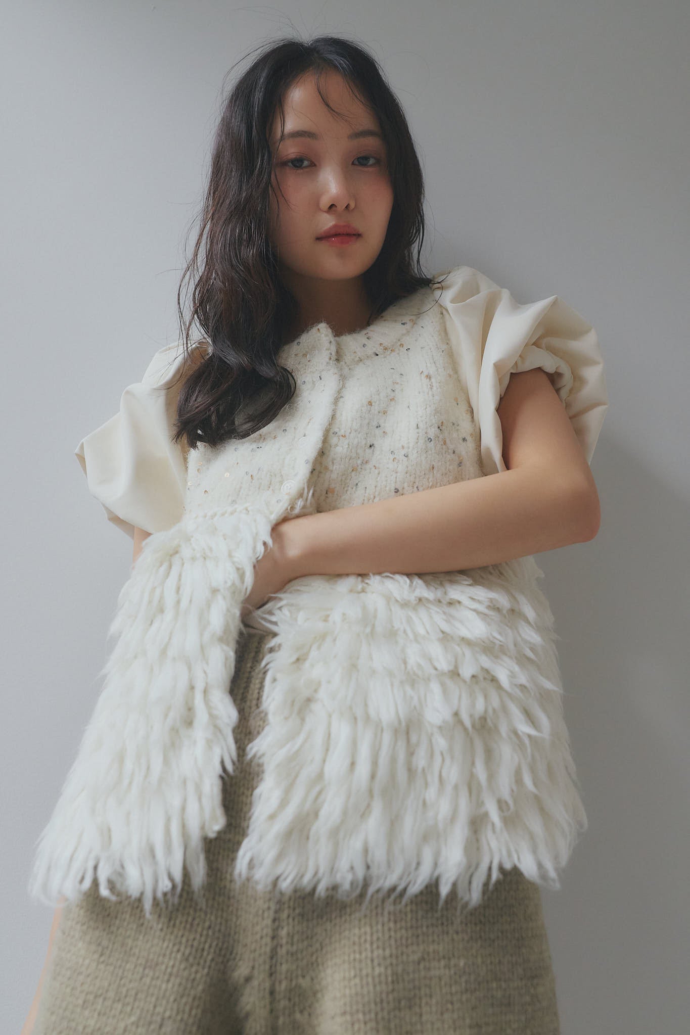 fringe design glitter summer knit