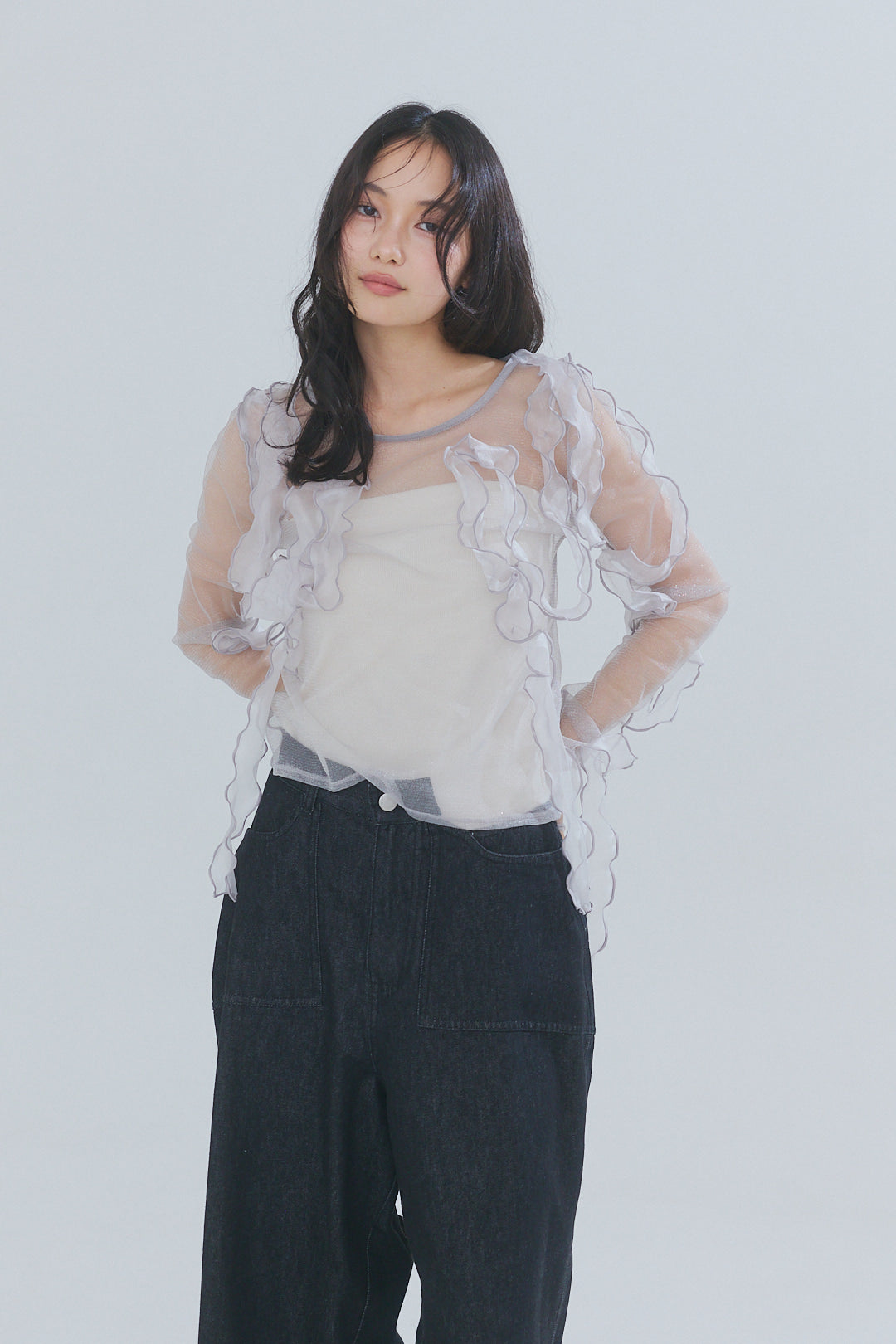 random ribbon sheer tops