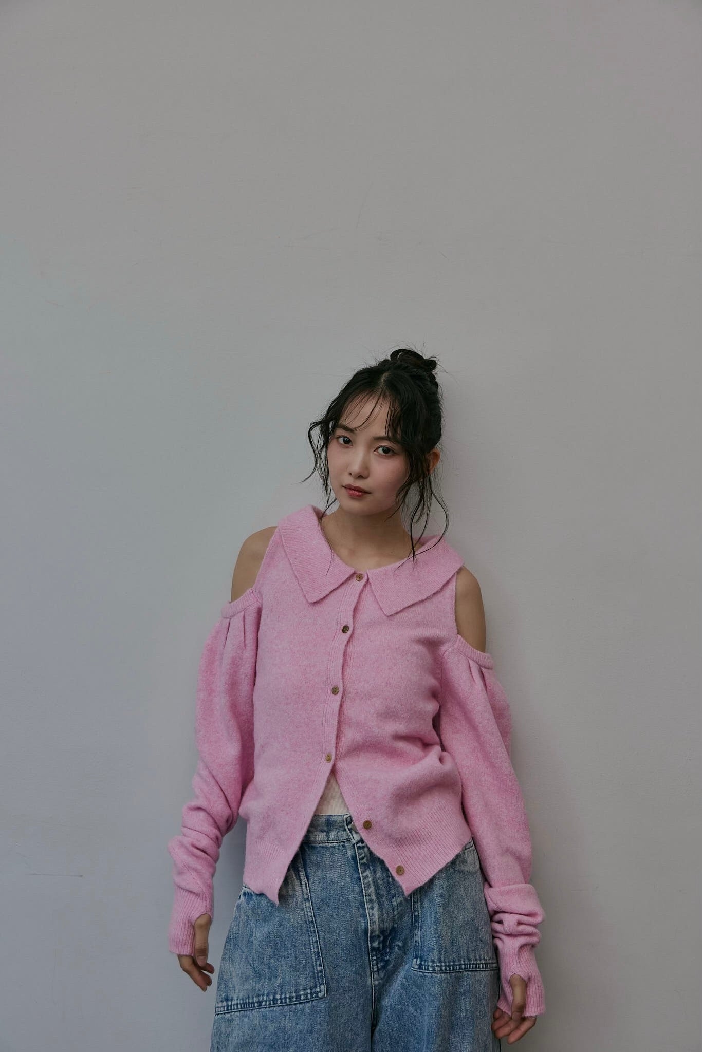 collar design shoulder knit