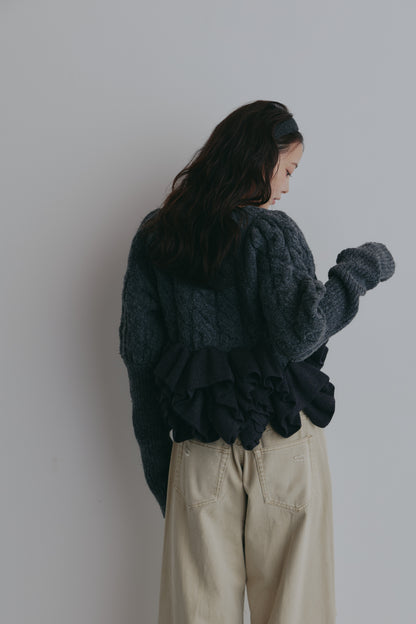 corsage knit cardigan