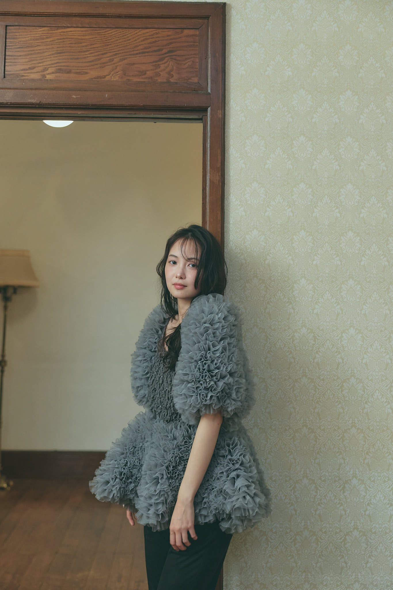 soft sparkle tulle blouse