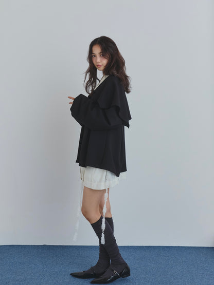 big collar peplum sweat