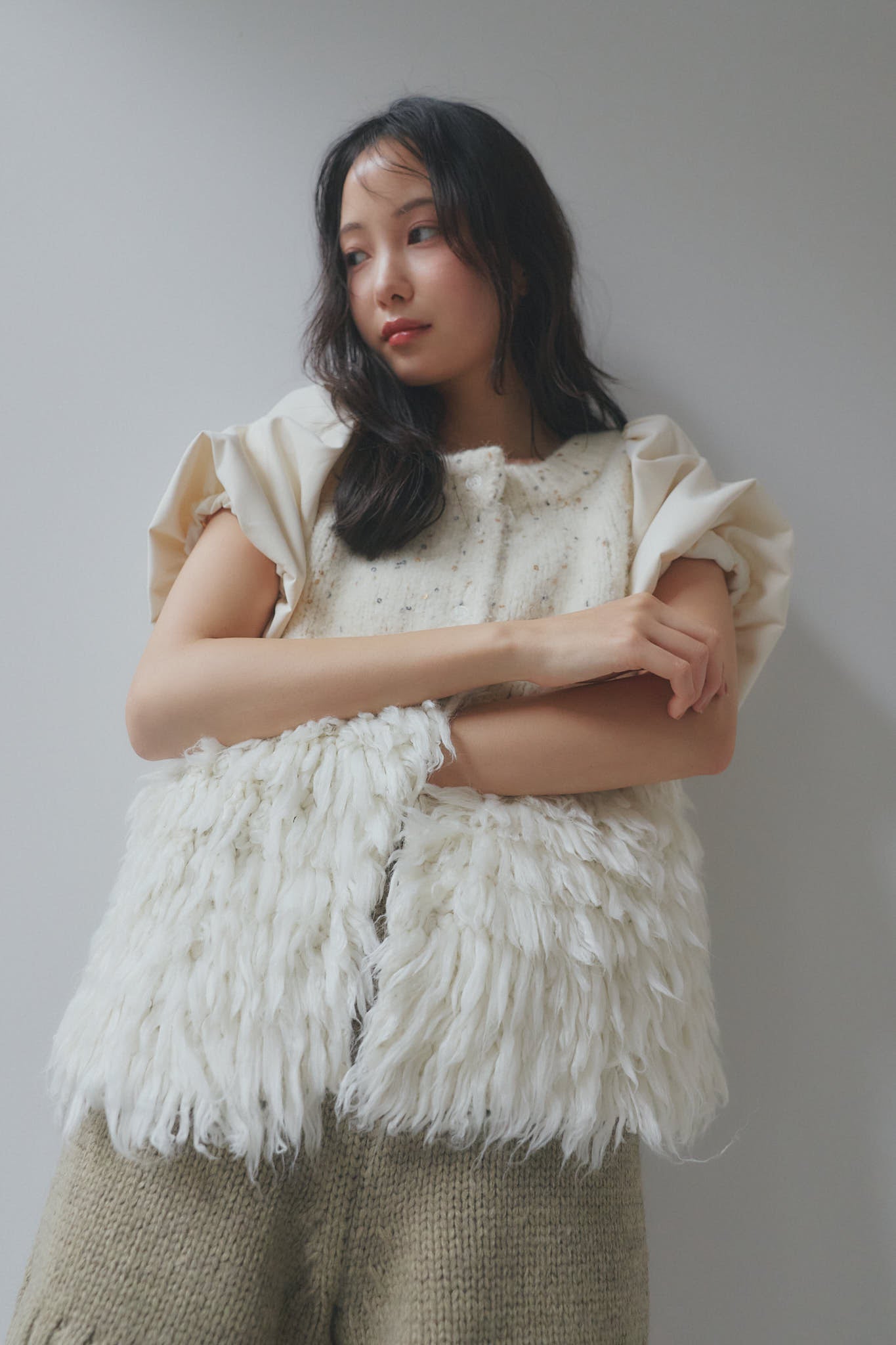 fringe design glitter summer knit