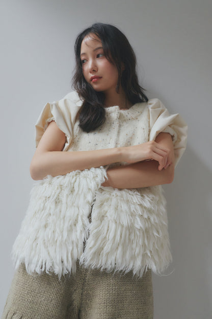 fringe design glitter summer knit