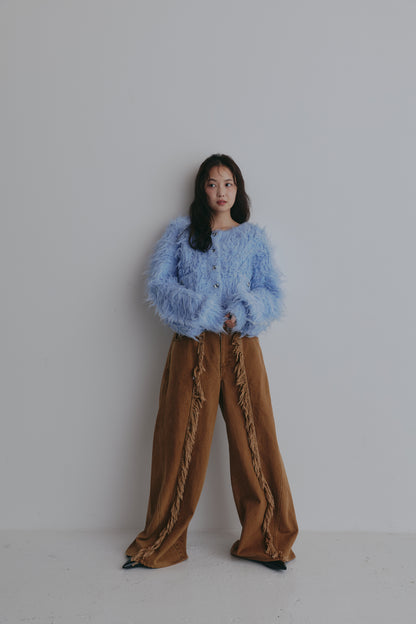 unique button short cardigan