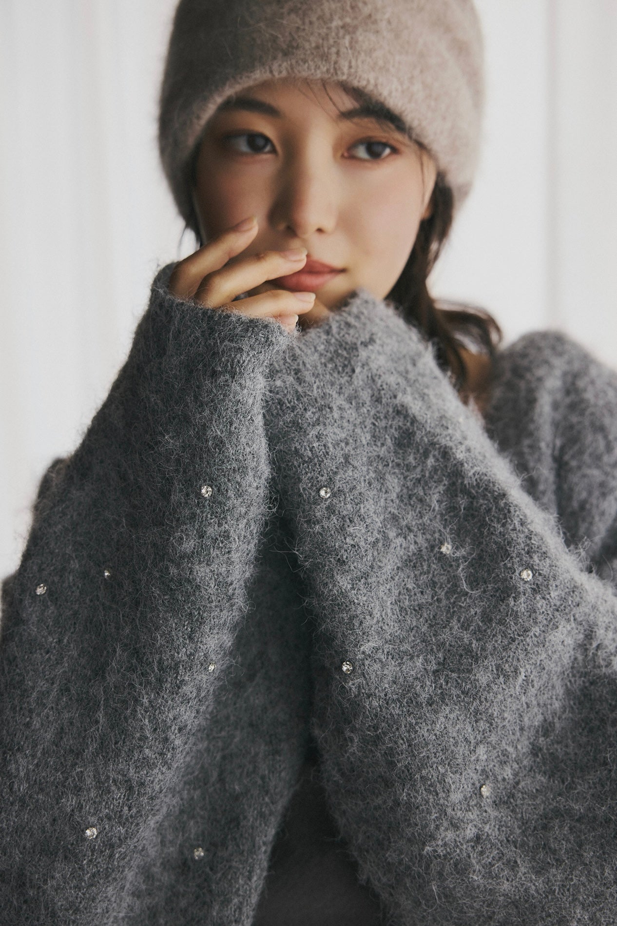 andequal コンビネーション グレー bijou knit cardigan – andequal