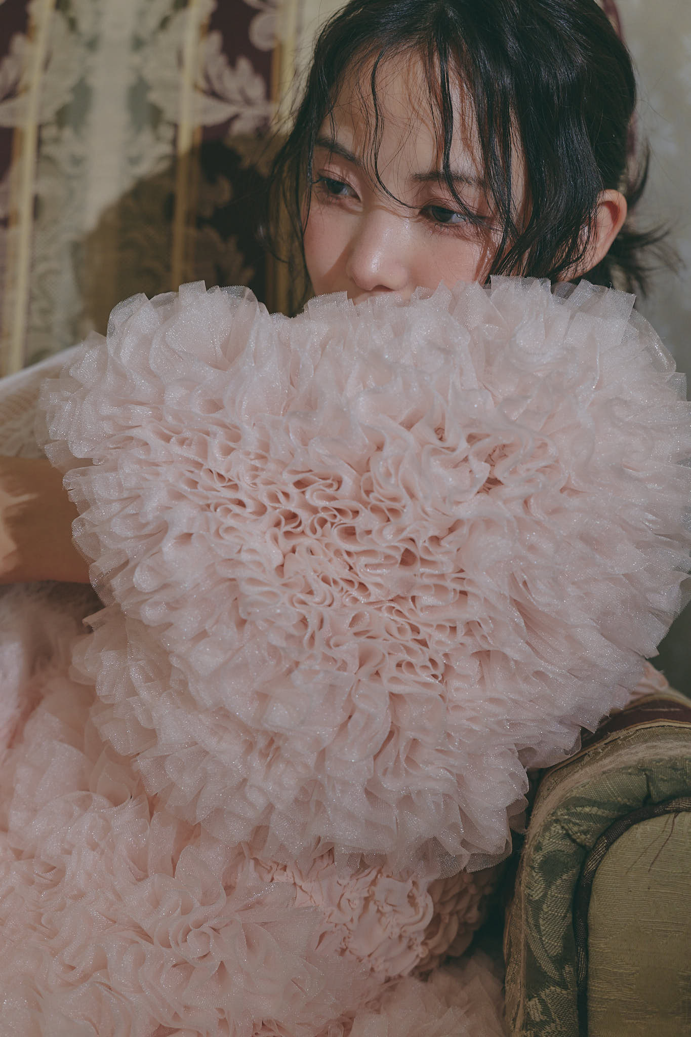 soft sparkle tulle blouse