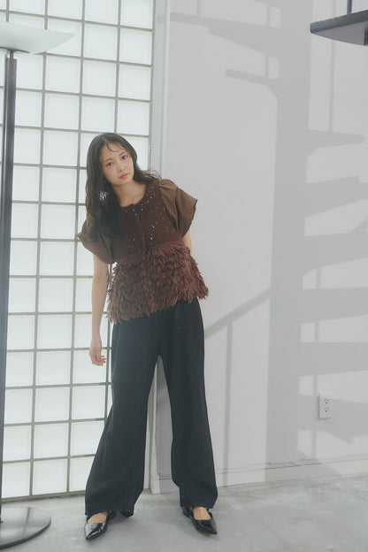 fringe design glitter summer knit