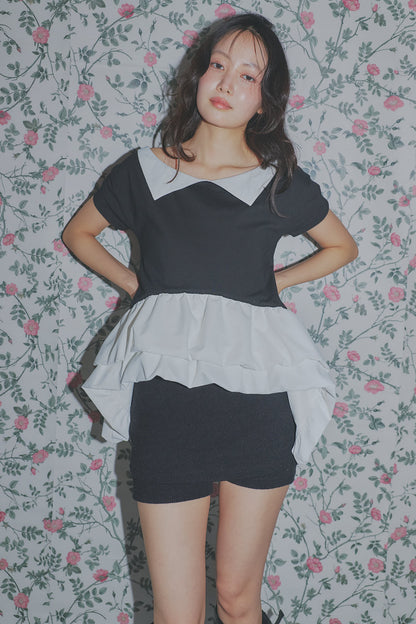 bicolor frill tops