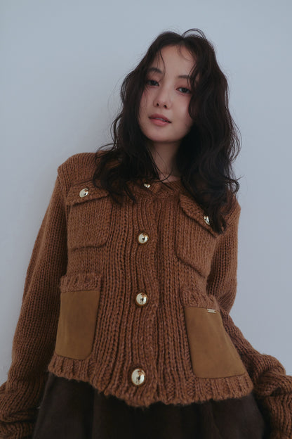 gold button pocket knit