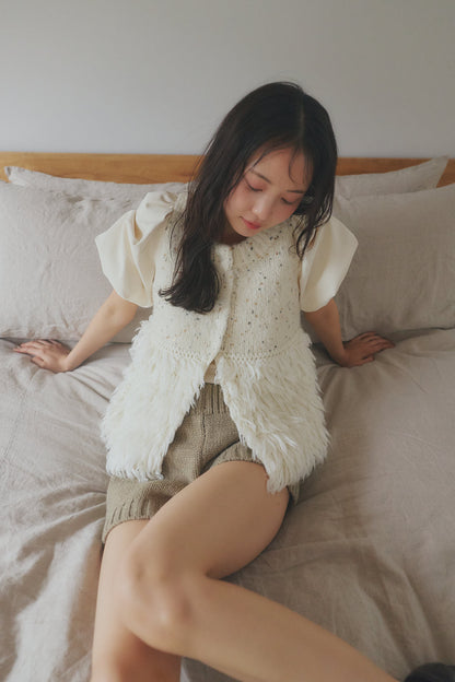 fringe design glitter summer knit