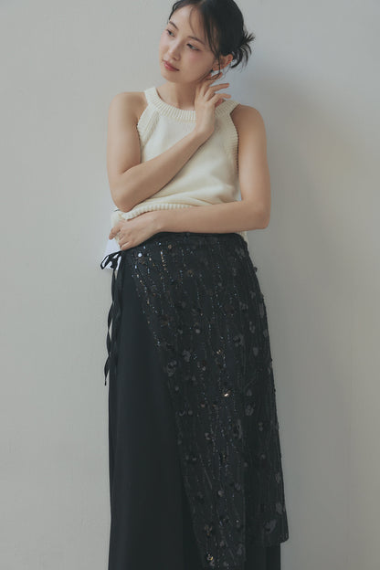 spangle layered sweat skirt