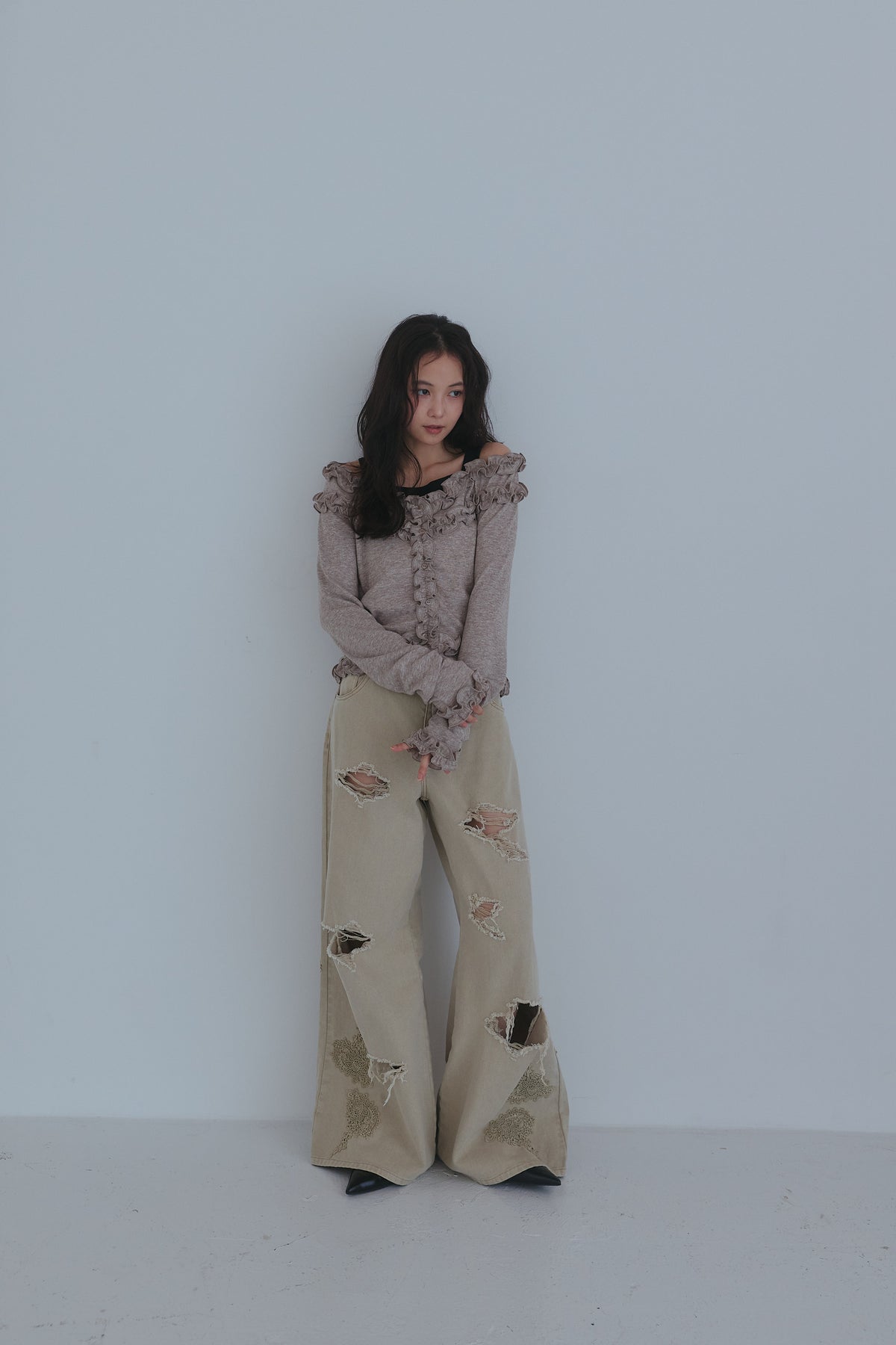 bicolor layered rib knit