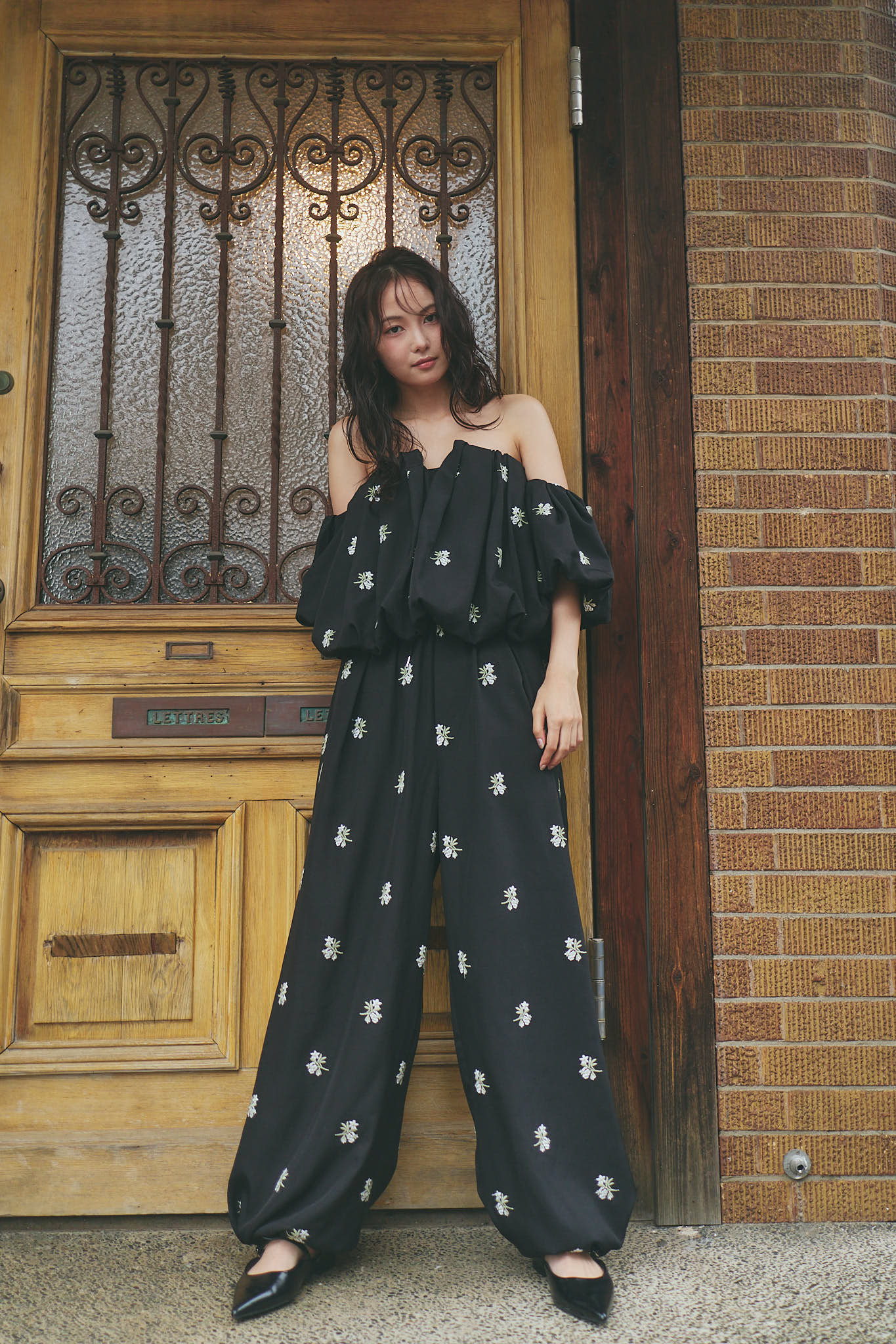 embroidery 2way pants