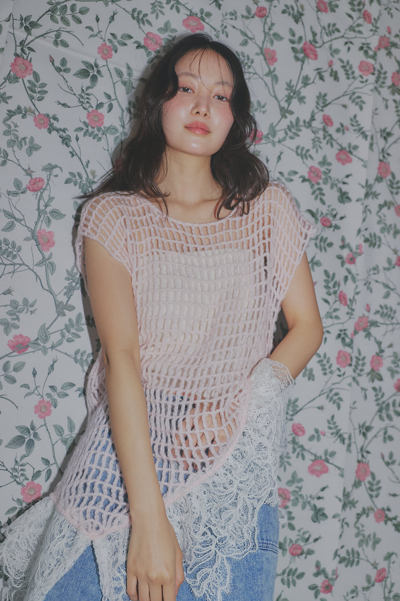 lace docking mesh knit