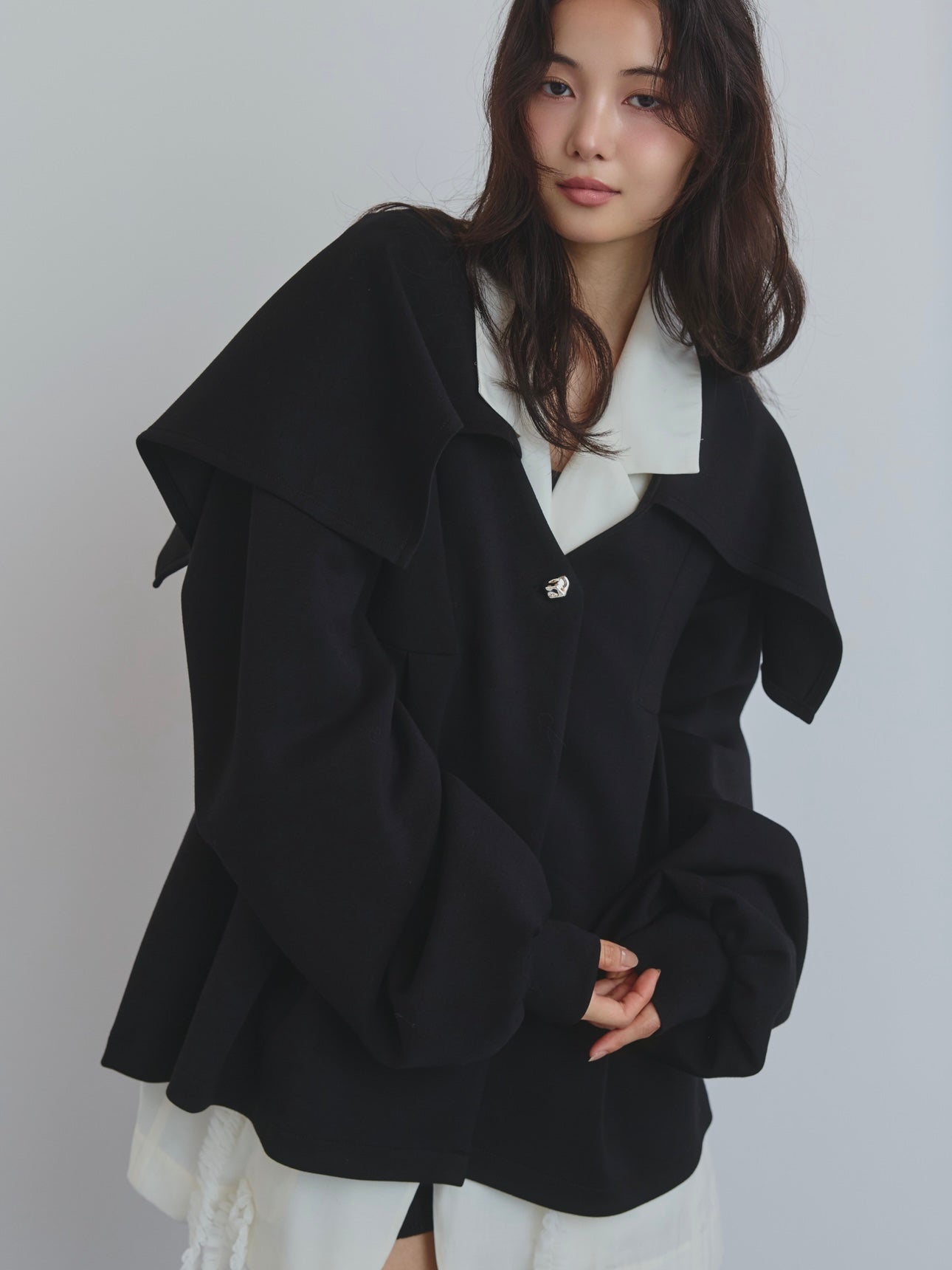 big collar peplum sweat