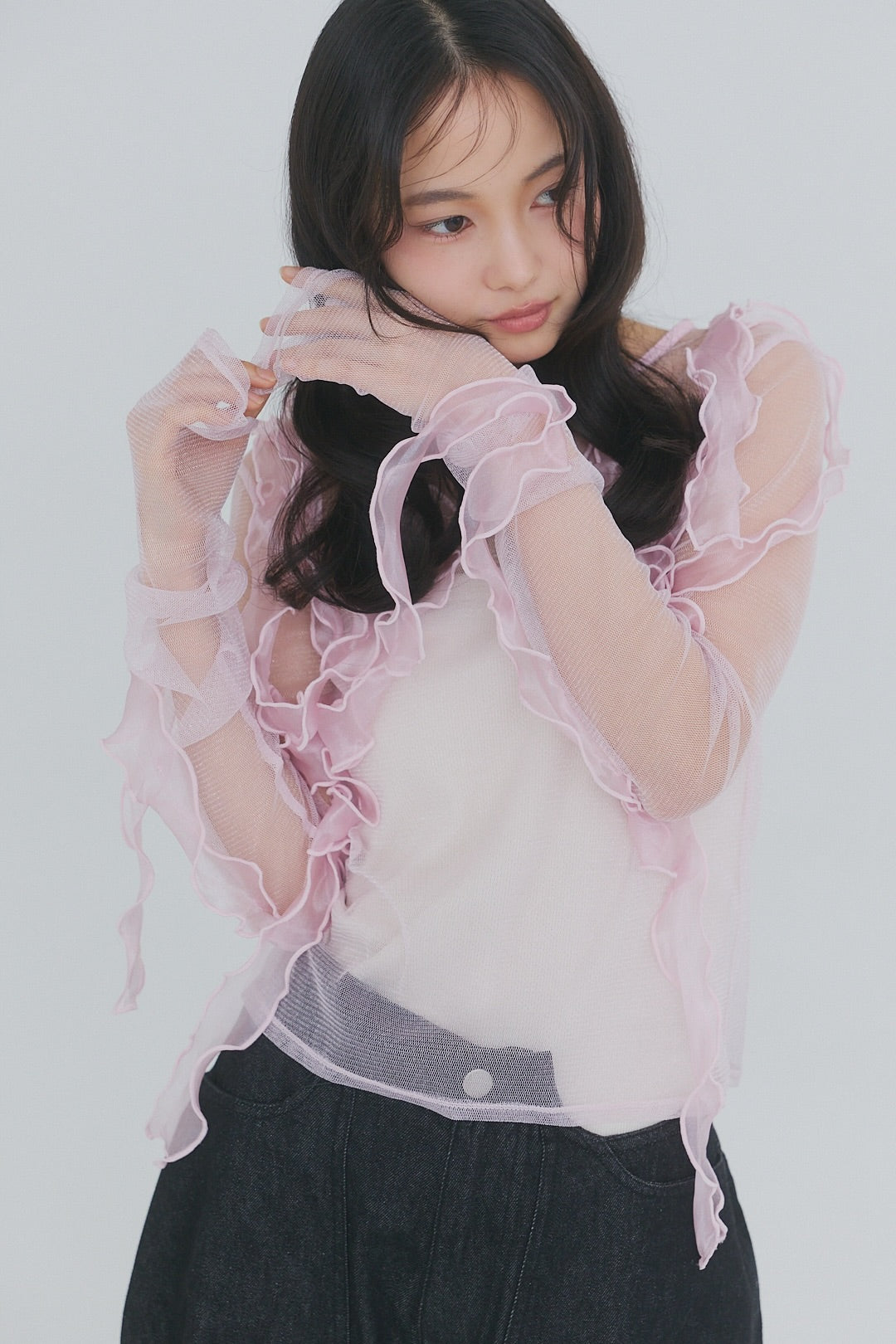 random ribbon sheer tops