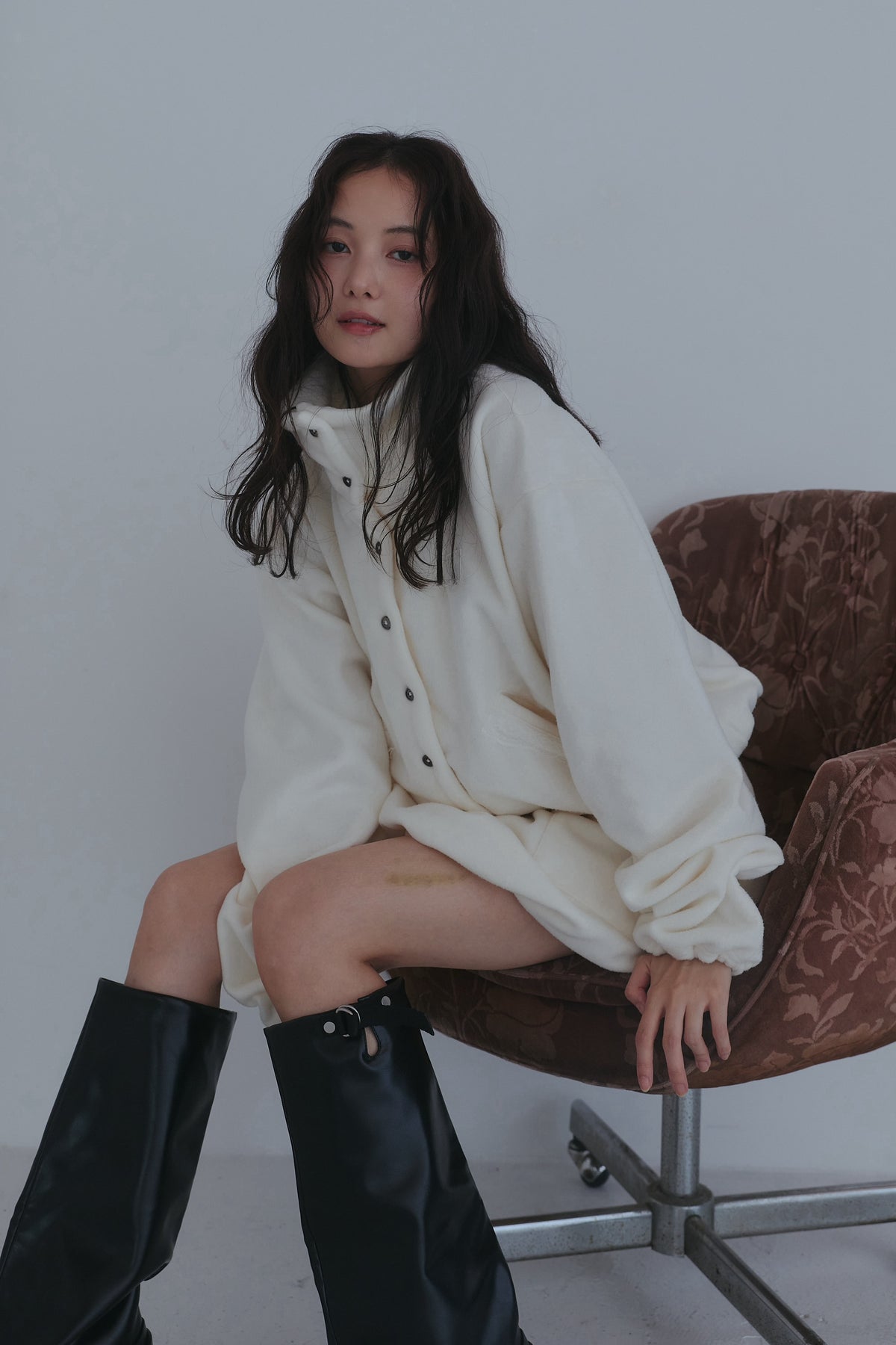 lace pocket fleece jacket