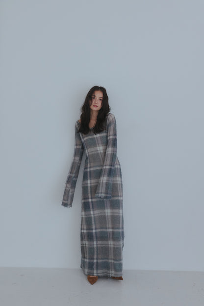 sheer checked one-piece