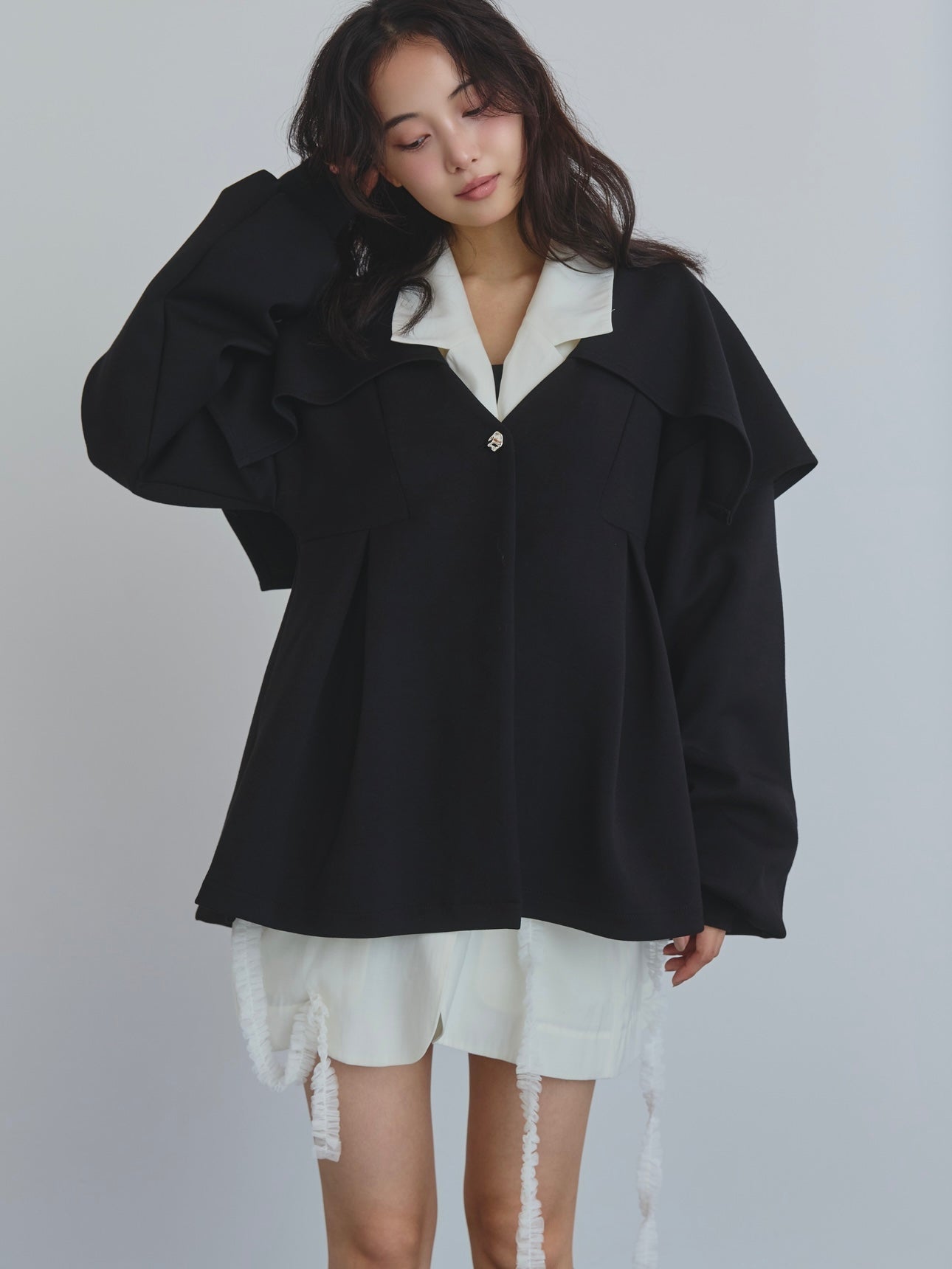 big collar peplum sweat