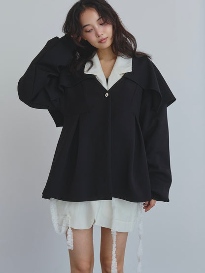 big collar peplum sweat