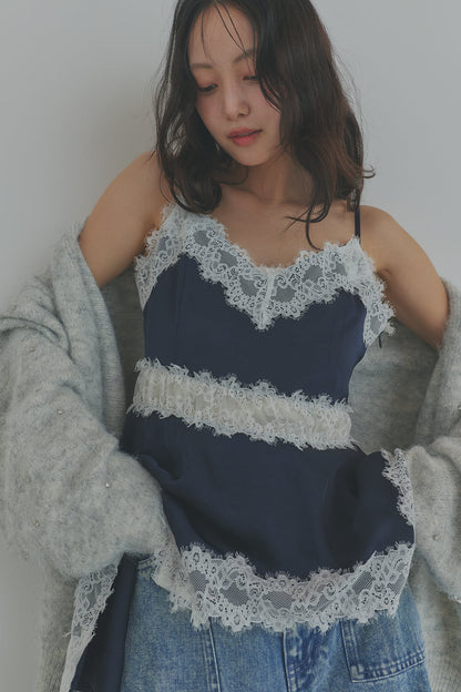 asymmetry lace camisole［6月下旬お届け］