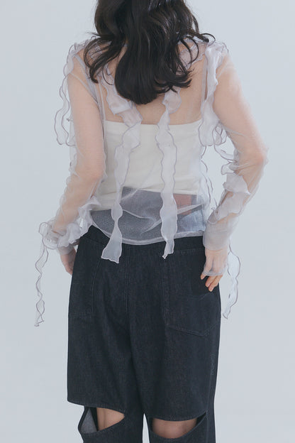 random ribbon sheer tops