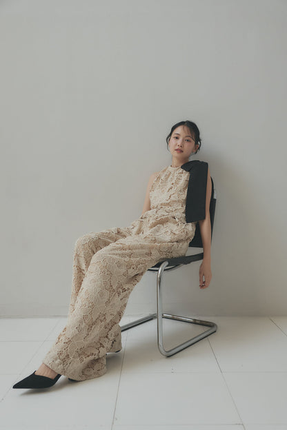 ribbon shoulder lace combinaison