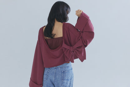 back open ribbon sweat