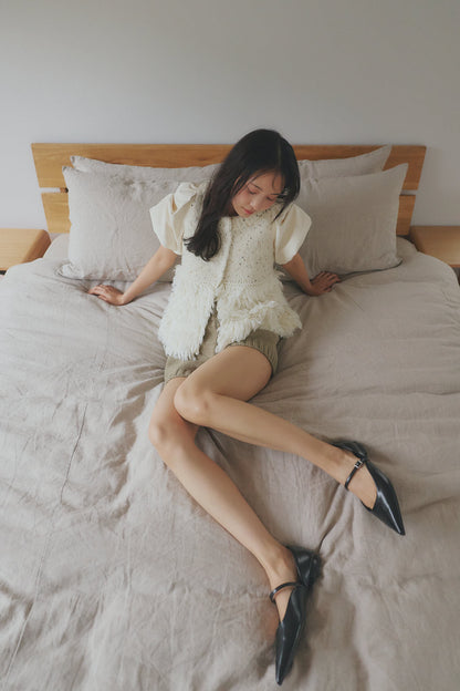 fringe design glitter summer knit