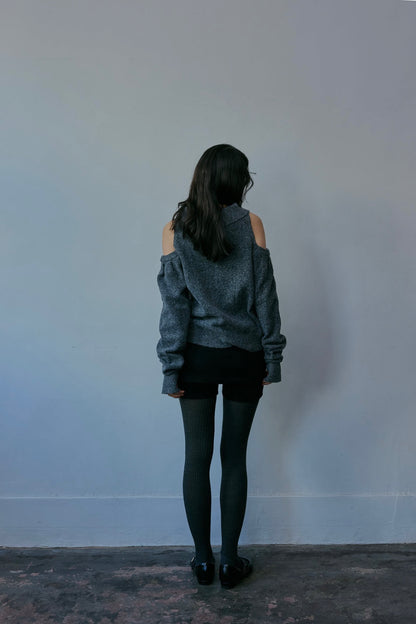 collar design shoulder knit