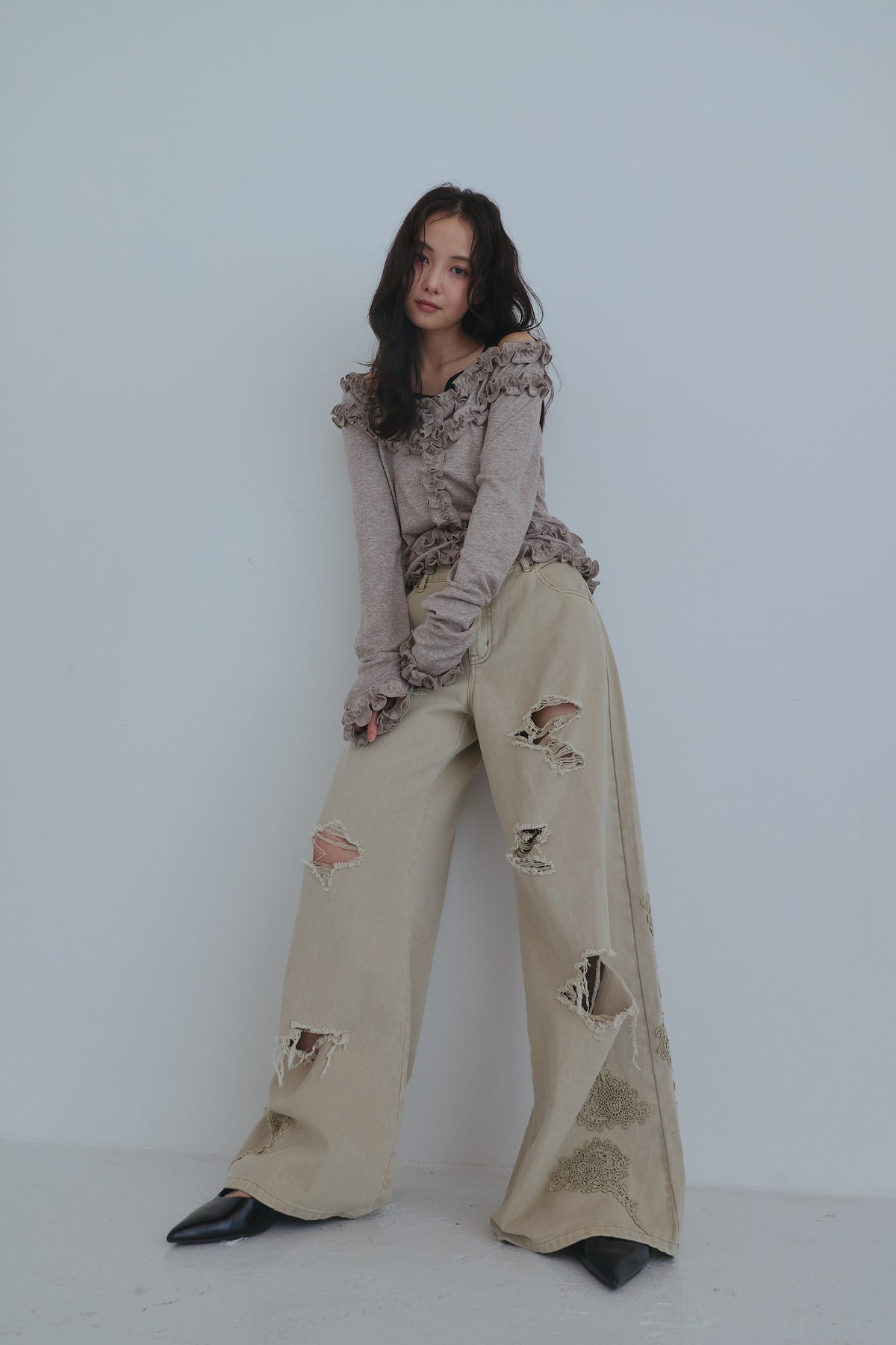 bicolor layered rib knit