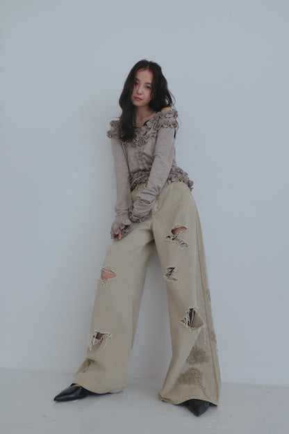 bicolor layered rib knit