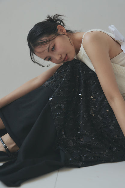 spangle layered sweat skirt