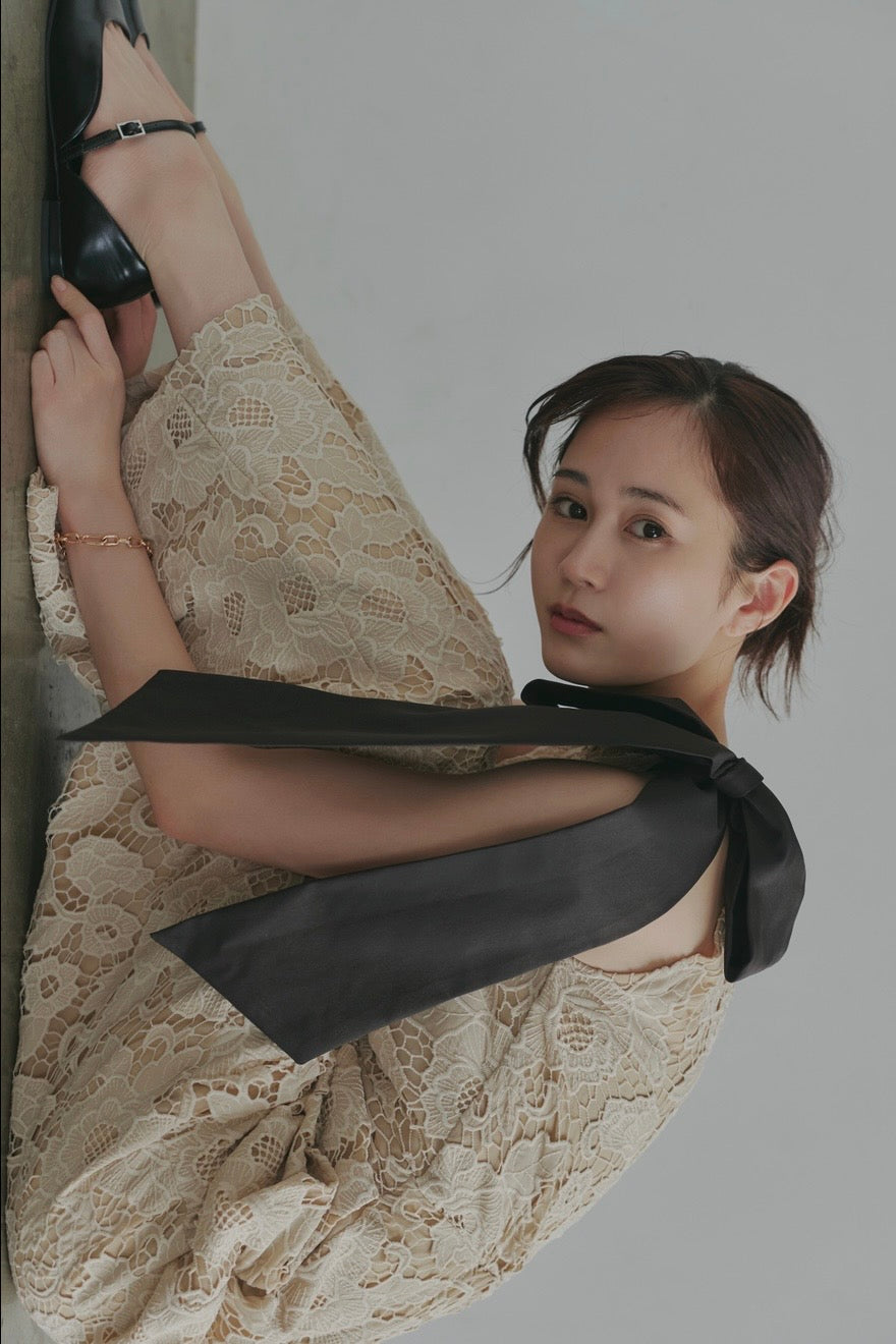 ribbon shoulder lace combinaison
