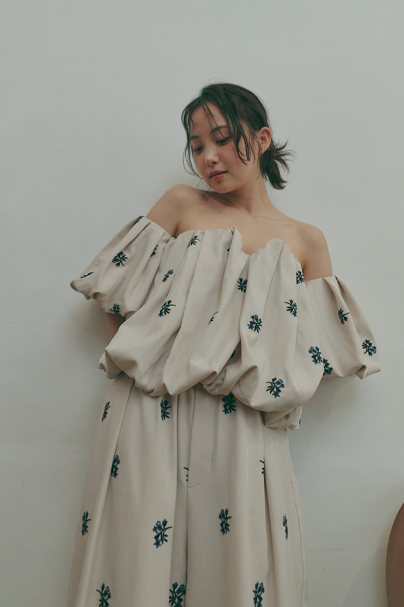 embroidery off shoulder blouse