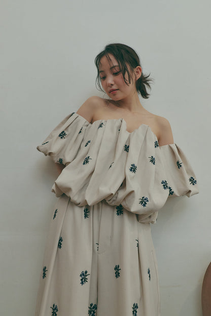 embroidery off shoulder blouse